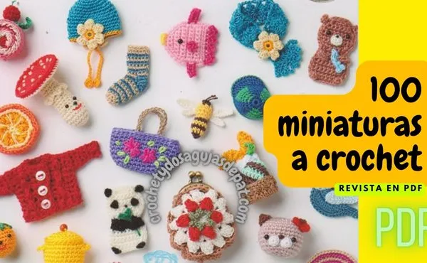 Revista PDF de patrones de 100 miniaturas para tejer a crochet
