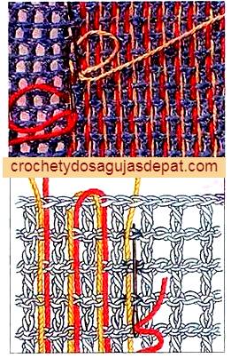Gráfico cómo hacer las líneas verticales a crochet