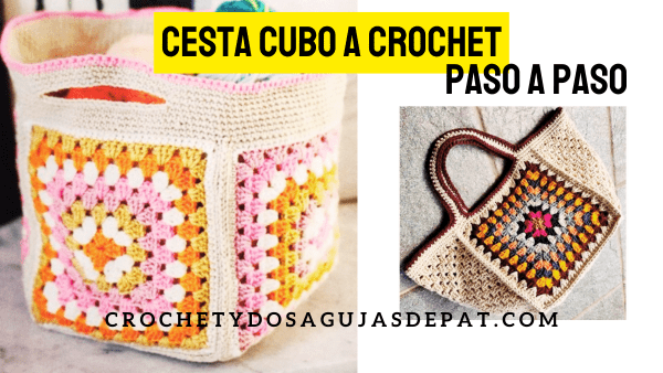 cesta cubo a crochet