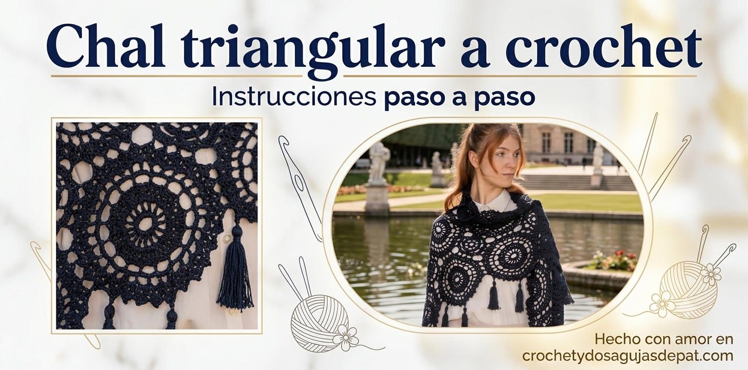 Chal triangular a crochet 2